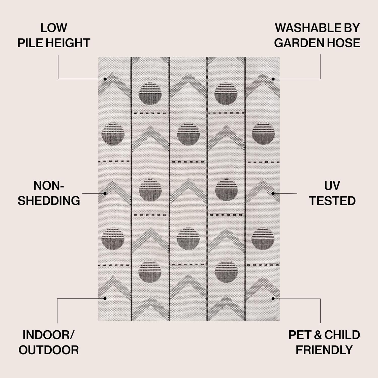 image:imageJONATHAN Y Geometric Indoor Outdoor Area Rug 3X5 NavyCream Soren Modern for Backyard Patio Porch EasyCleaning High Traffic PetFriendly NonShedding TSN304C3CreamBlack