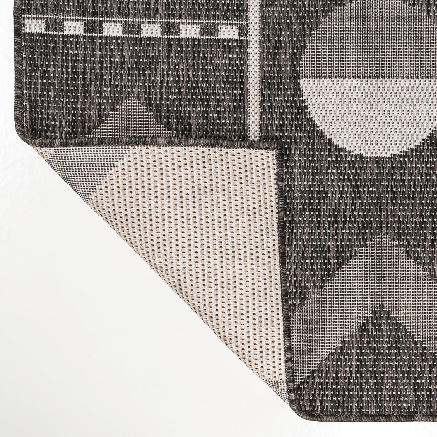 image:imageJONATHAN Y Geometric Indoor Outdoor Area Rug 3X5 NavyCream Soren Modern for Backyard Patio Porch EasyCleaning High Traffic PetFriendly NonShedding TSN304C3BlackCream