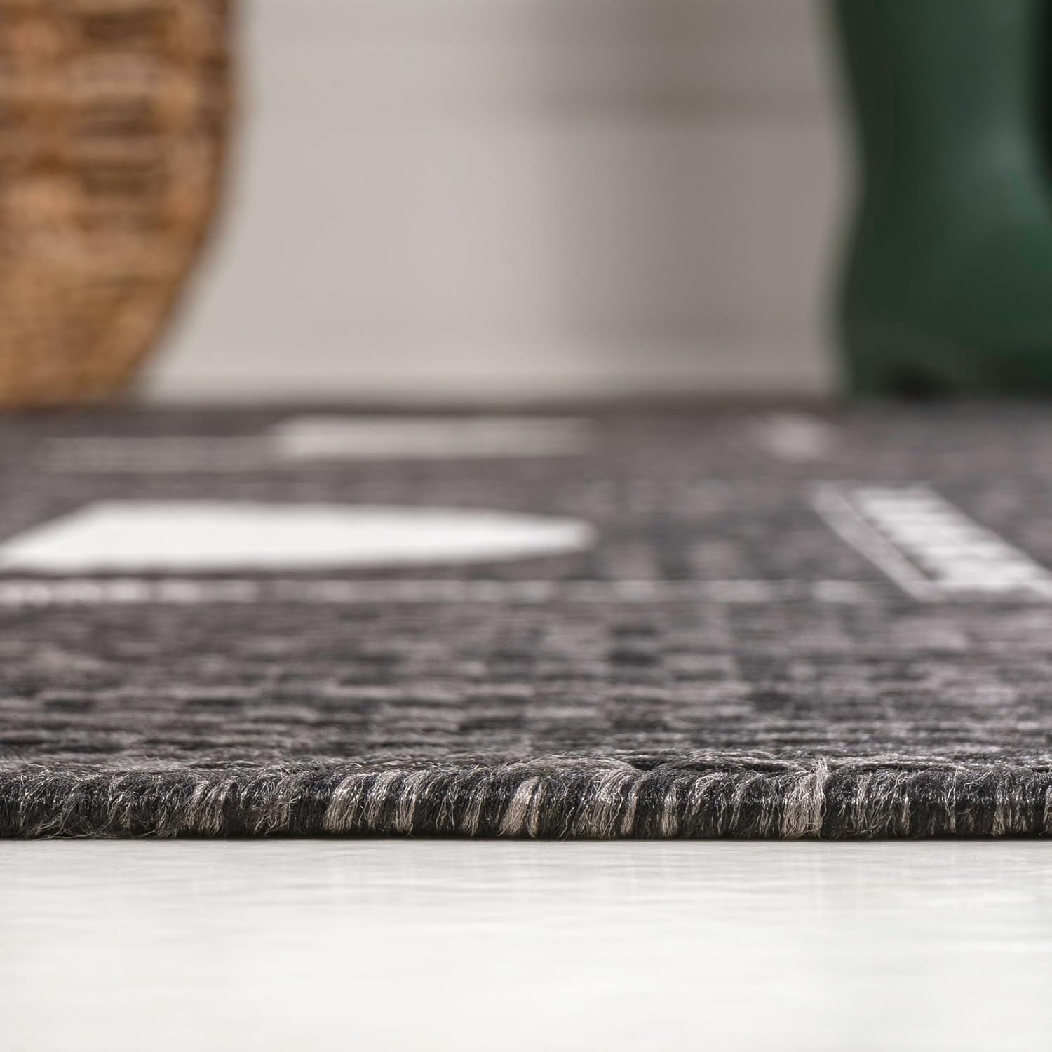 image:imageJONATHAN Y Geometric Indoor Outdoor Area Rug 3X5 NavyCream Soren Modern for Backyard Patio Porch EasyCleaning High Traffic PetFriendly NonShedding TSN304C3BlackCream