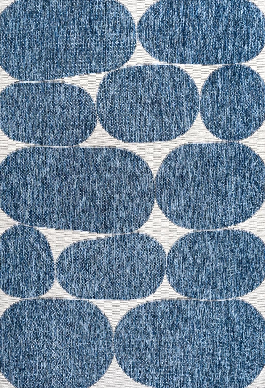 image:imageJONATHAN Y Geometric Organic Shapes Indoor Outdoor Area Rug 3X5 NavyCream Rayna Modern for Backyard Patio Porch EasyCleaning High Traffic PetFriendly NonShedding TSN305B3NavyCream