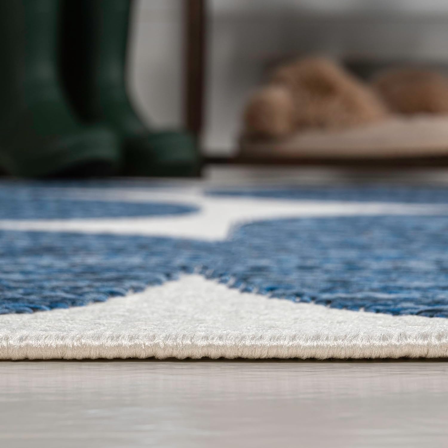 image:imageJONATHAN Y Geometric Organic Shapes Indoor Outdoor Area Rug 3X5 NavyCream Rayna Modern for Backyard Patio Porch EasyCleaning High Traffic PetFriendly NonShedding TSN305B3NavyCream