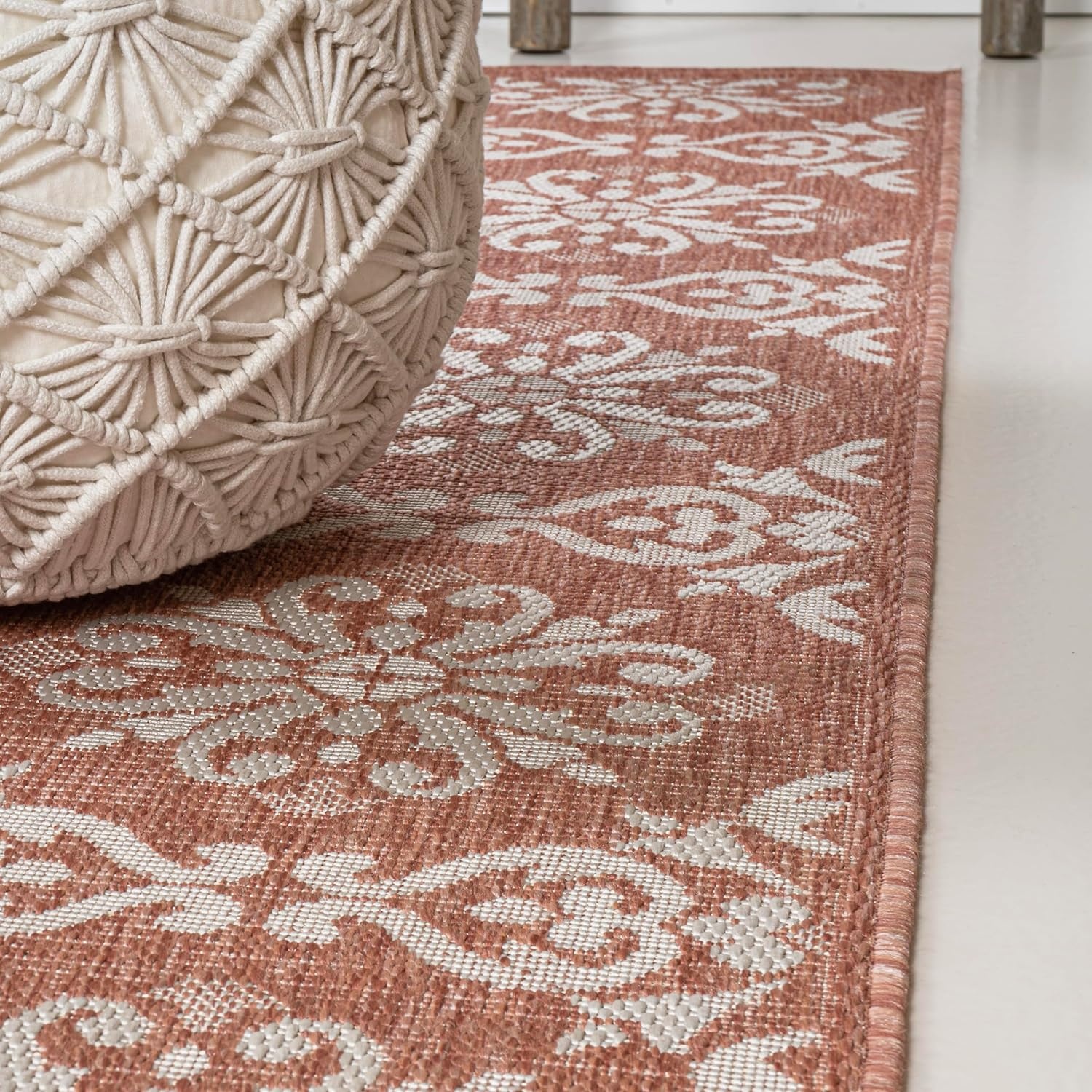 image:imageJONATHAN Y Mediterranean Tile Design Indoor Outdoor Area Rug 3X5 NavyCream Amora Traditional for Backyard Patio Porch EasyCleaning High Traffic PetFriendly NonShedding TSN206A3SalmonCream