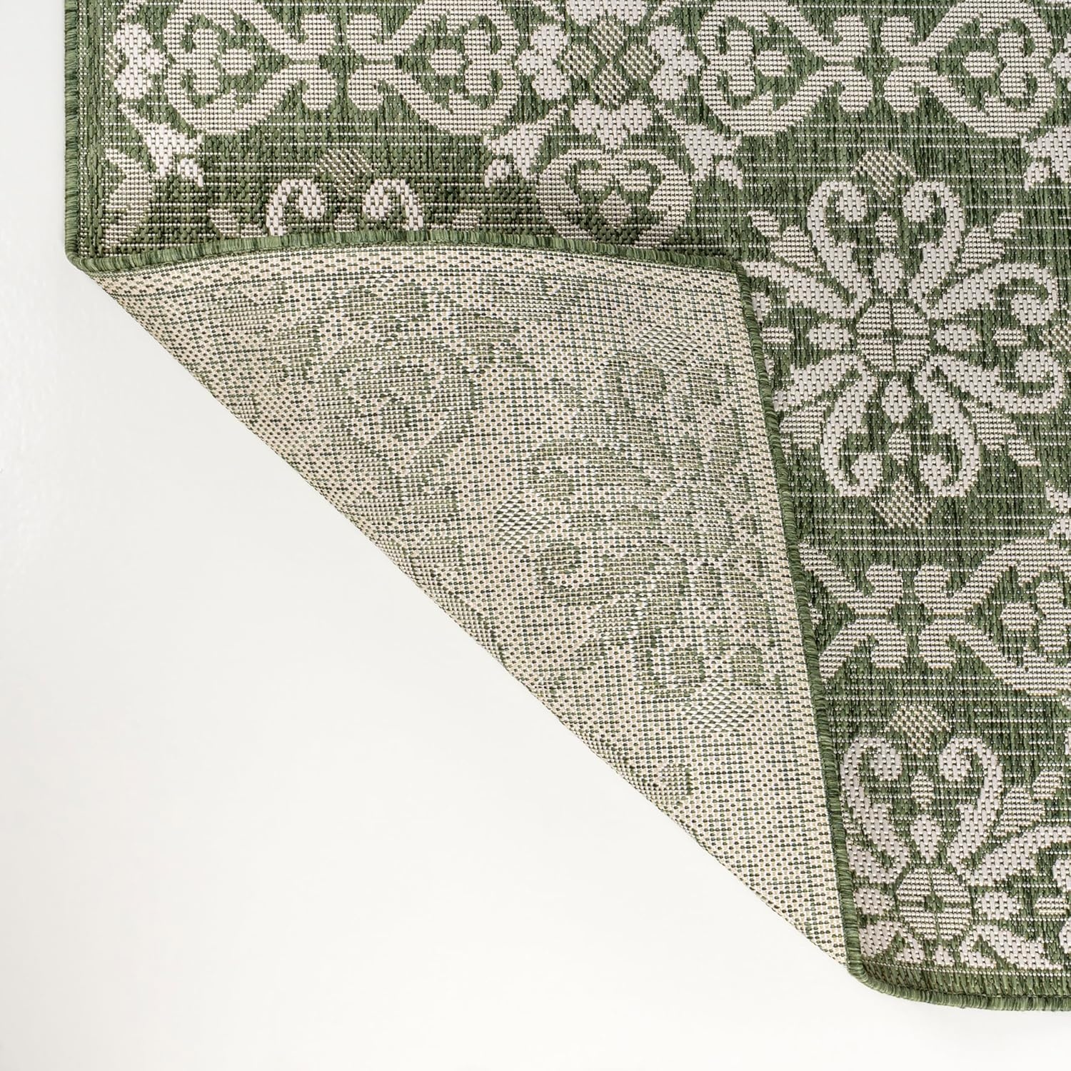 image:imageJONATHAN Y Mediterranean Tile Design Indoor Outdoor Area Rug 3X5 NavyCream Amora Traditional for Backyard Patio Porch EasyCleaning High Traffic PetFriendly NonShedding TSN206A3GreenCream