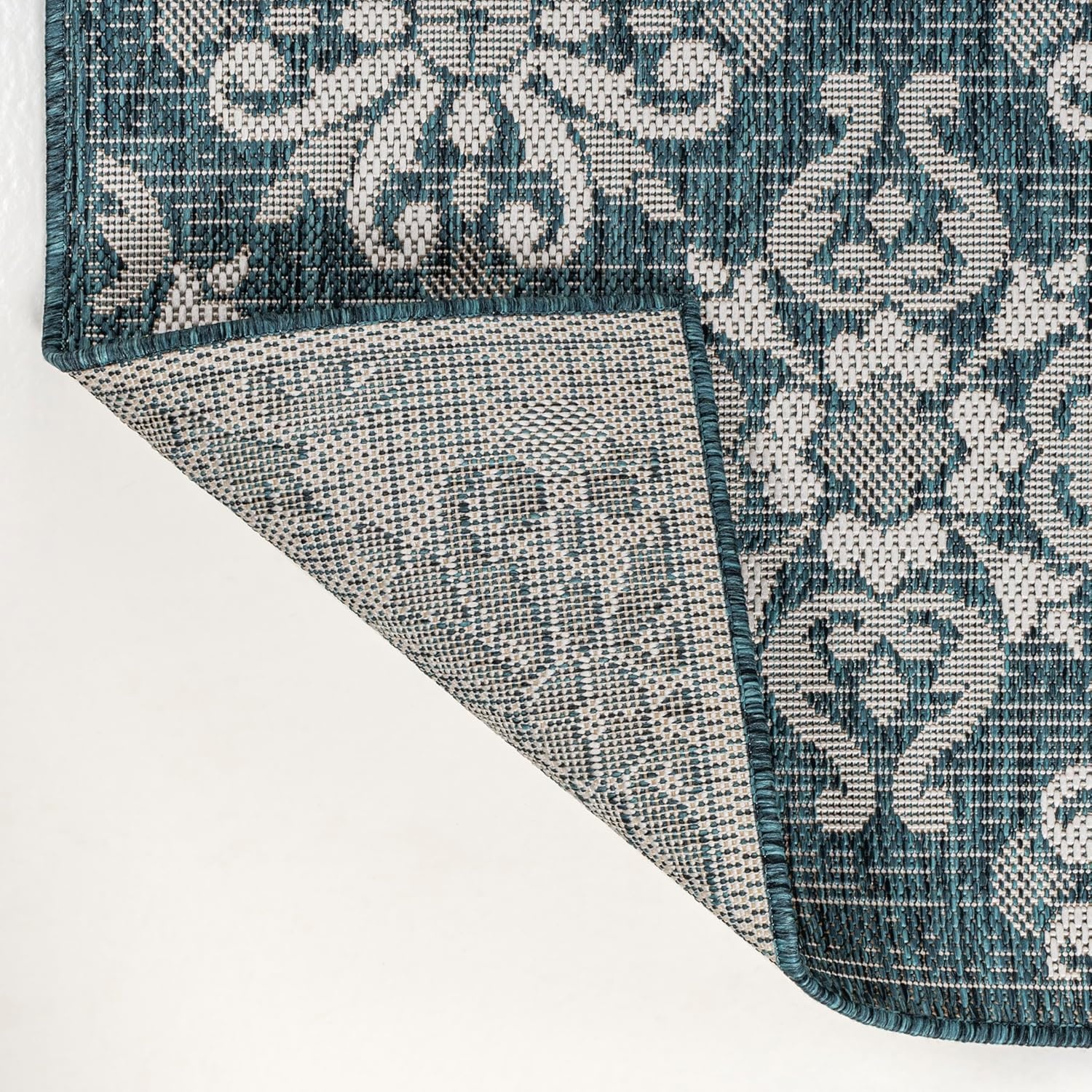 image:imageJONATHAN Y Mediterranean Tile Design Indoor Outdoor Area Rug 3X5 NavyCream Amora Traditional for Backyard Patio Porch EasyCleaning High Traffic PetFriendly NonShedding TSN206A3TurquoiseCream