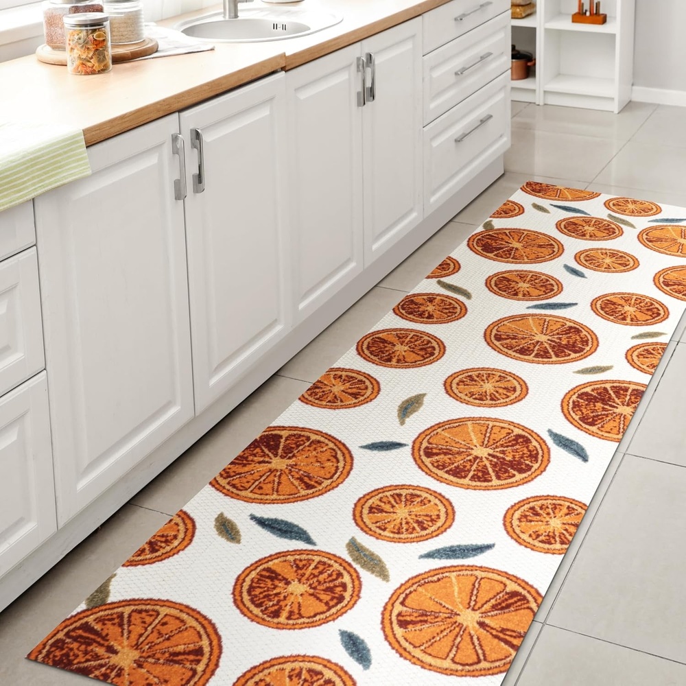 image:imageJONATHAN Y Citrus Slice Indoor Outdoor Area Rug 3X5 OrangeCream Aranciata HighLow for Backyard Patio Porch EasyCleaning High Traffic PetFriendly NonShedding AMC116A323 x 8 Runner