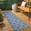 JONATHAN Y Geometric Indoor Outdoor Area Rug 3X5 Navy/Cream, Soren Modern for Backyard, Patio, Porch, Easy-Cleaning, High Traffic, Pet-Friendly, Non-Shedding (TSN304C-3)(Navy/Cream)