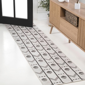 JONATHAN Y Geometric Indoor Outdoor Area Rug 3X5 Navy/Cream, Soren Modern for Backyard, Patio, Porch, Easy-Cleaning, High Traffic, Pet-Friendly, Non-Shedding (TSN304C-3)(Cream/Black)