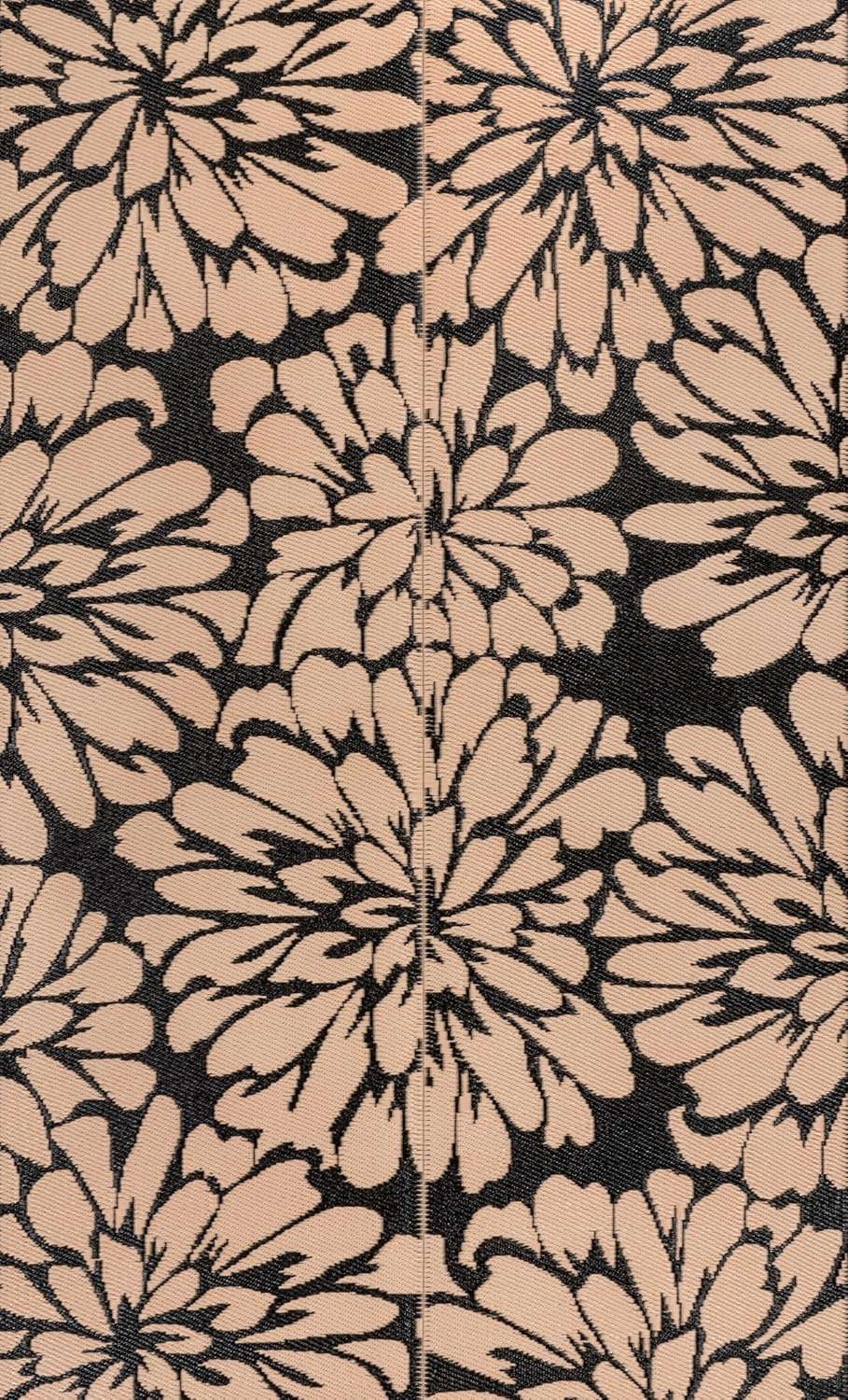 image:imageJONATHAN Y Meadow Grace Polypropylene Bloom Modern Floral Waterproof Reversible Plastic Straw Outdoor Area Rug for Patio and Entryway 3 x 5 Black and Cream MDW100A3BlackCream