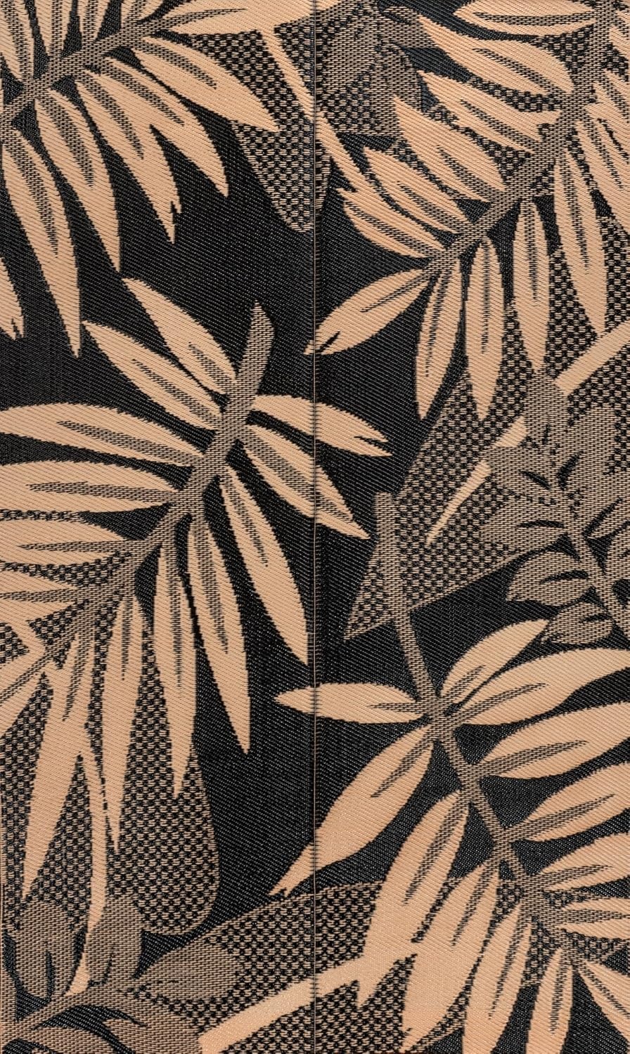 image:imageJONATHAN Y Meadow Grace Polypropylene Wilde Classic Botanical Waterproof Reversible Plastic Straw Outdoor Area Rug for Patio and Entryway 3 x 5 Black and Cream MDW101A3BlackCream
