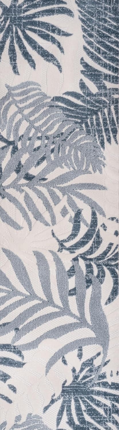 image:imageJONATHAN Y Tropics Palm Leaves Indoor Outdoor Area Rug 3x5 Dark BlueMulti Boho for Backyard Patio Porch EasyCleaning High Traffic PetFriendly NonShedding AMC100E3CreamDark Blue