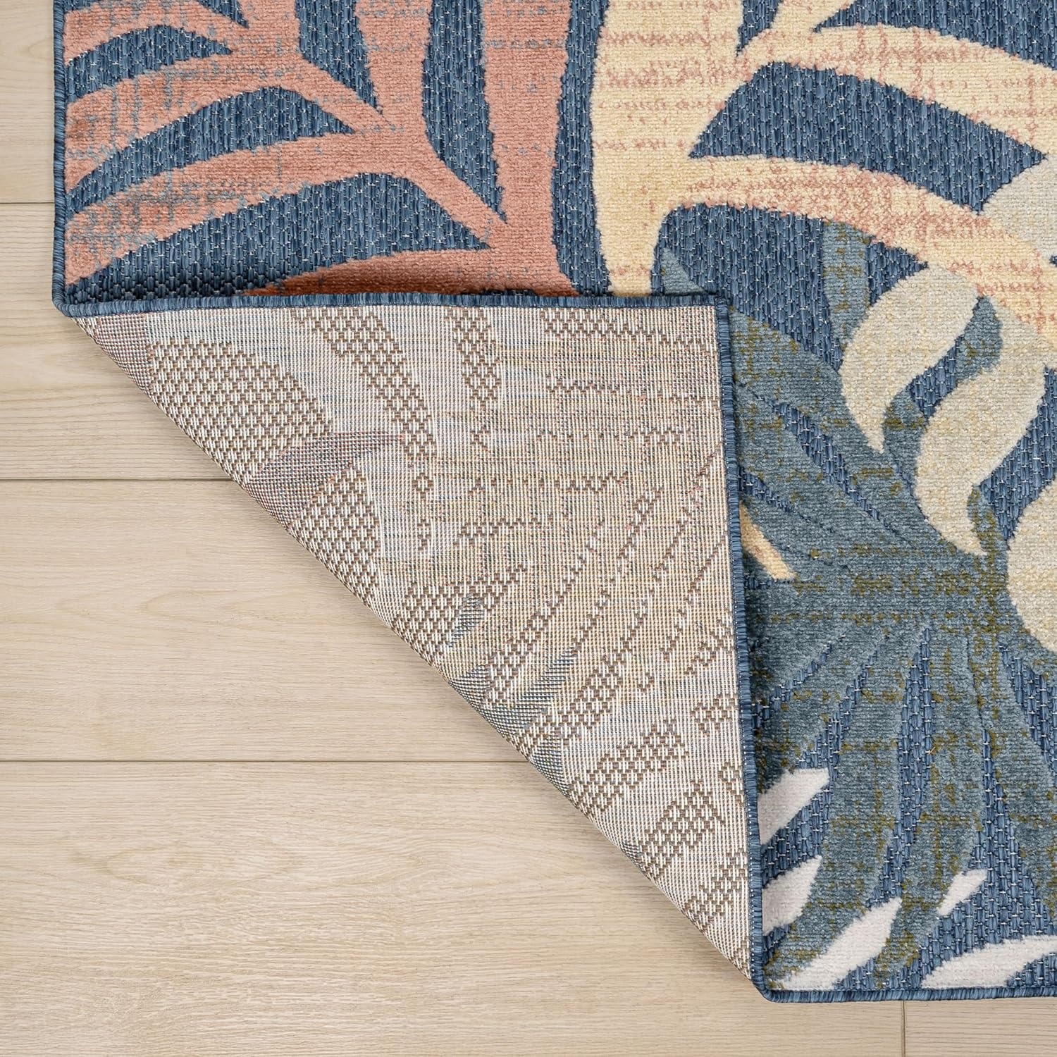image:imageJONATHAN Y Tropics Palm Leaves Indoor Outdoor Area Rug 3x5 Dark BlueMulti Boho for Backyard Patio Porch EasyCleaning High Traffic PetFriendly NonShedding AMC100E3Dark BlueMulti