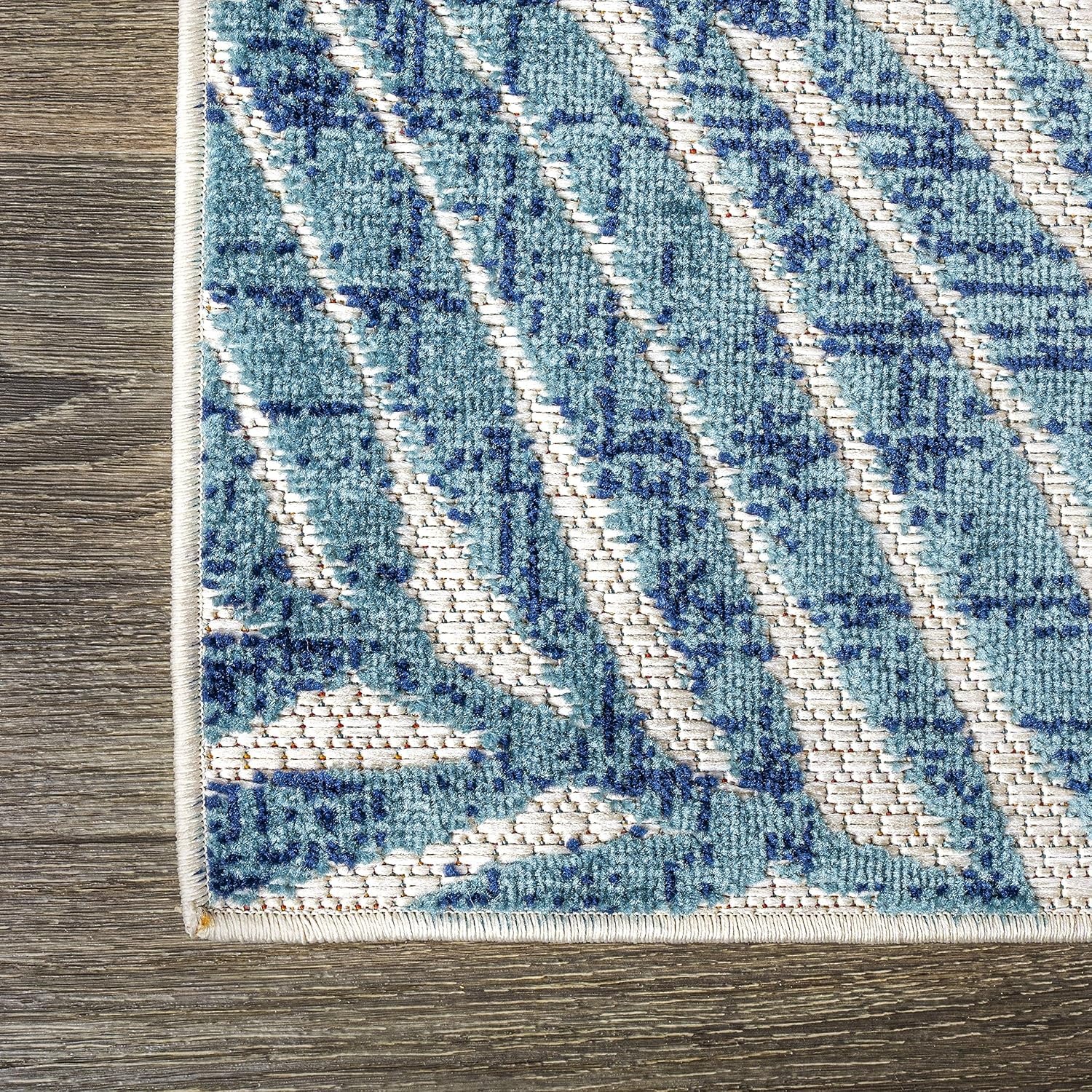 image:imageJONATHAN Y Tropics Palm Leaves Indoor Outdoor Area Rug 3x5 Dark BlueMulti Boho for Backyard Patio Porch EasyCleaning High Traffic PetFriendly NonShedding AMC100E3CreamOrange