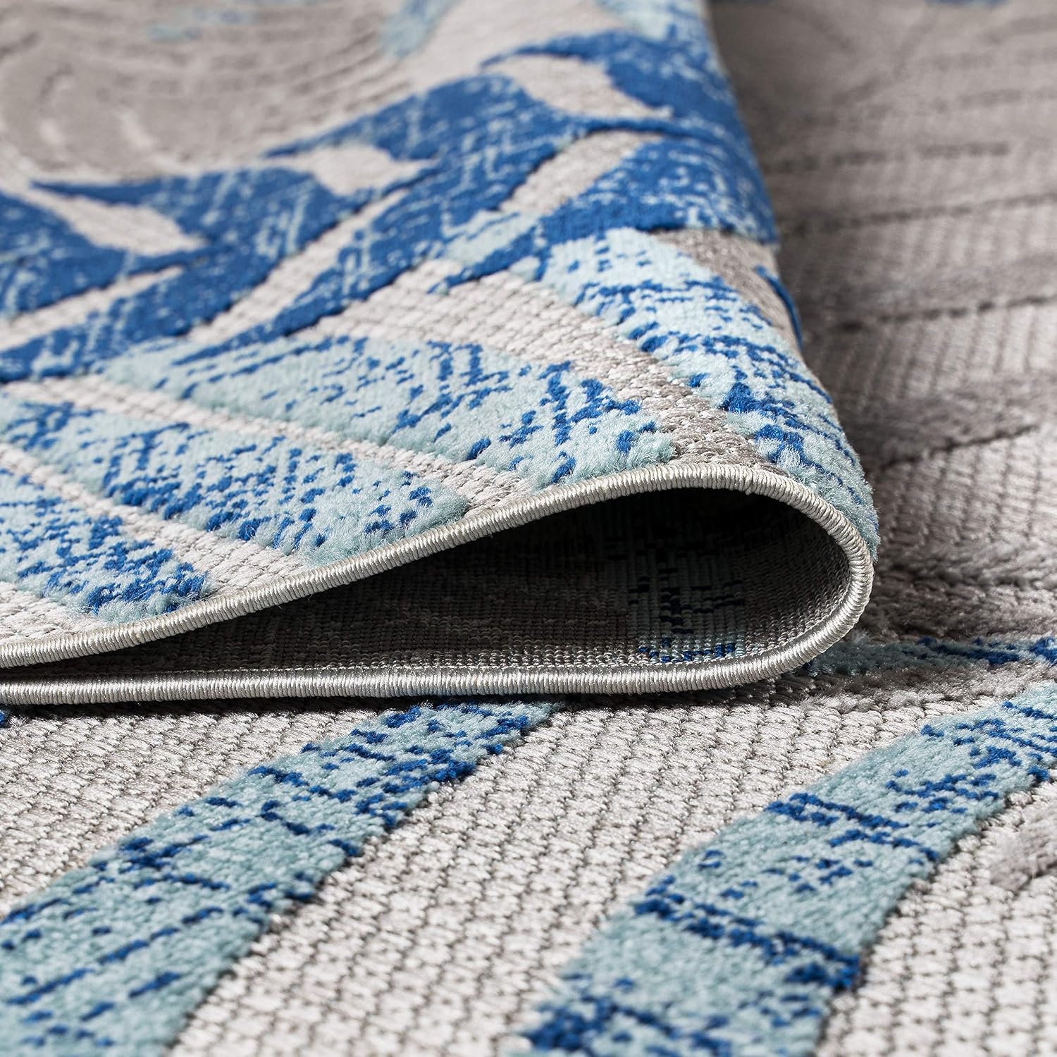 image:imageJONATHAN Y Tropics Palm Leaves Indoor Outdoor Area Rug 3x5 Dark BlueMulti Boho for Backyard Patio Porch EasyCleaning High Traffic PetFriendly NonShedding AMC100E3GrayBlue