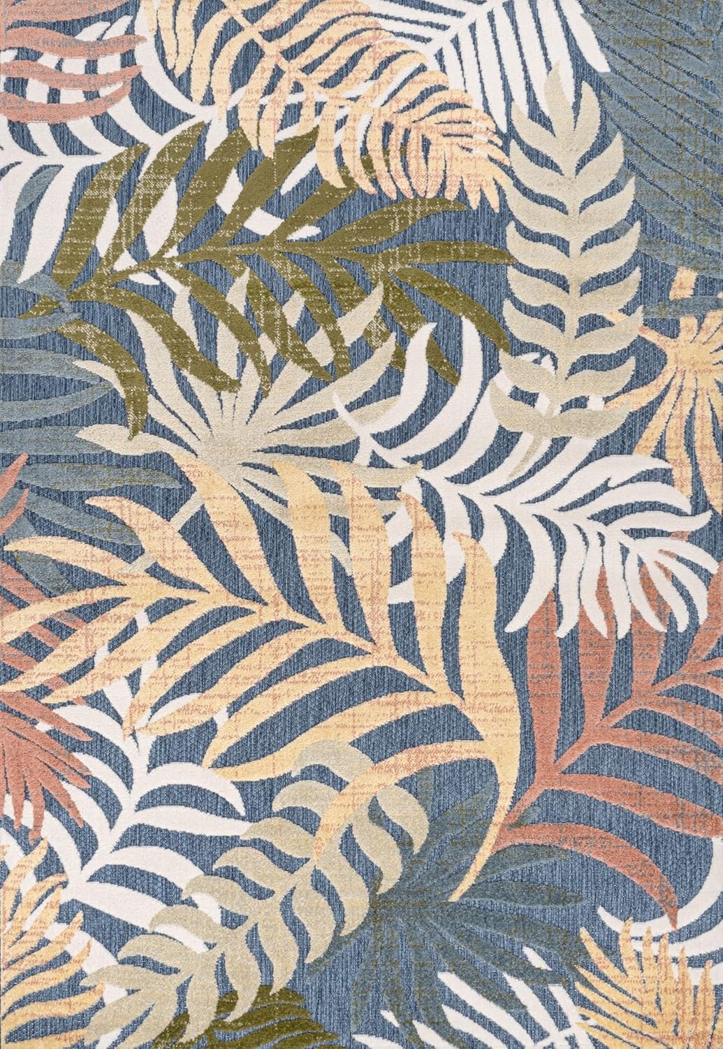image:imageJONATHAN Y Tropics Palm Leaves Indoor Outdoor Area Rug 3x5 Dark BlueMulti Boho for Backyard Patio Porch EasyCleaning High Traffic PetFriendly NonShedding AMC100E3Dark BlueMulti