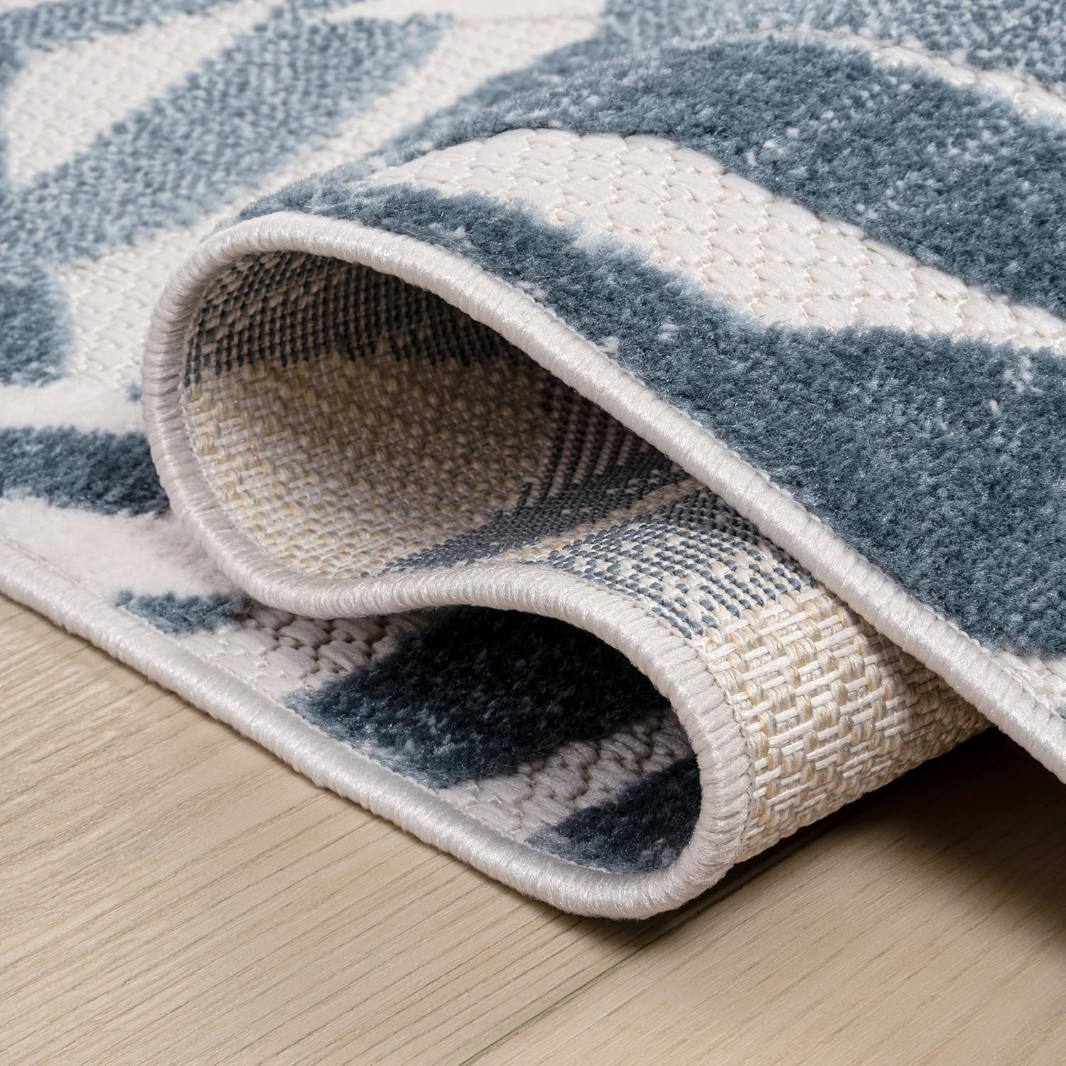 image:imageJONATHAN Y Tropics Palm Leaves Indoor Outdoor Area Rug 3x5 Dark BlueMulti Boho for Backyard Patio Porch EasyCleaning High Traffic PetFriendly NonShedding AMC100E3CreamDark Blue