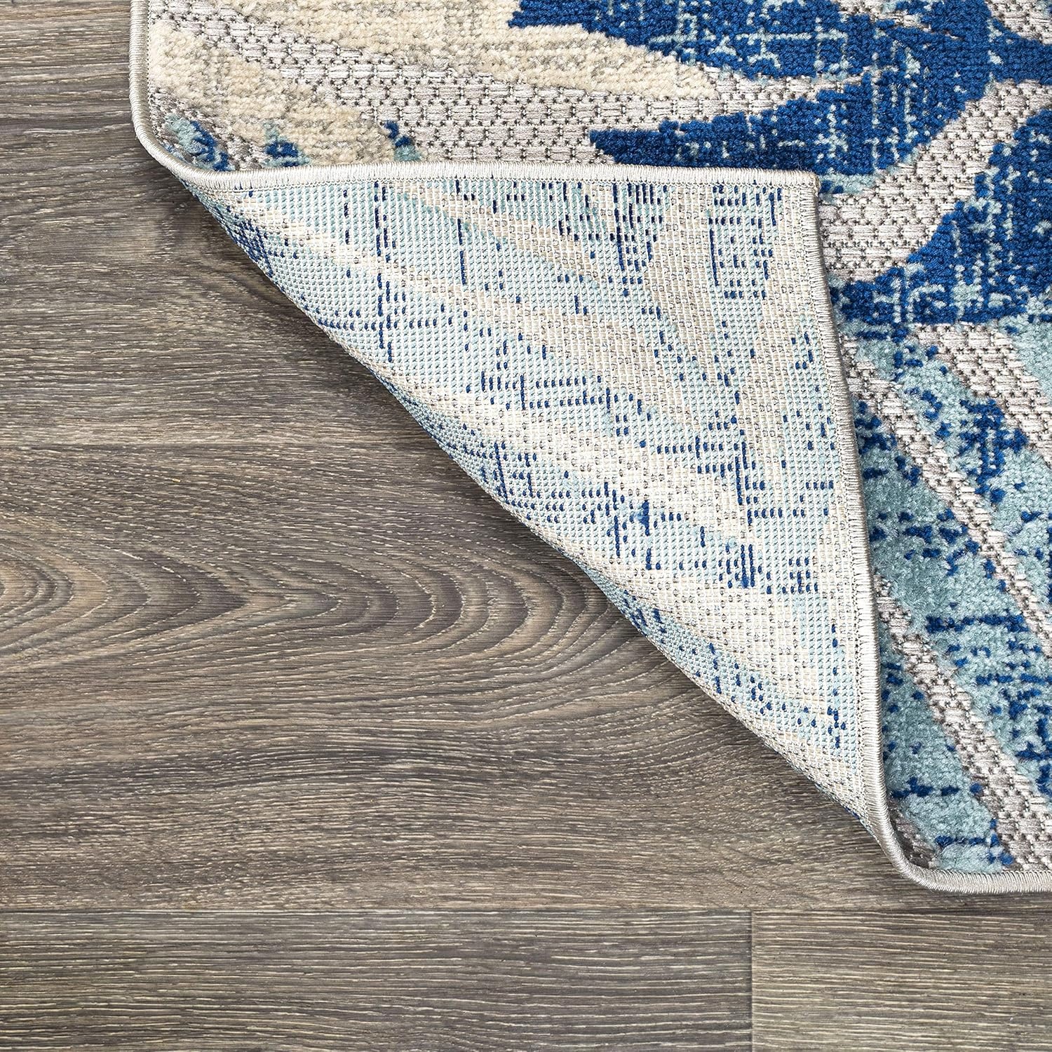 image:imageJONATHAN Y Tropics Palm Leaves Indoor Outdoor Area Rug 3x5 Dark BlueMulti Boho for Backyard Patio Porch EasyCleaning High Traffic PetFriendly NonShedding AMC100E3GrayBlue
