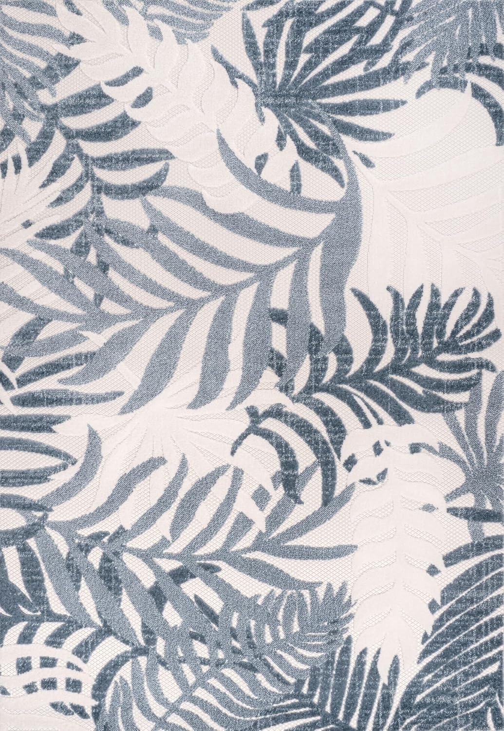 image:imageJONATHAN Y Tropics Palm Leaves Indoor Outdoor Area Rug 3x5 Dark BlueMulti Boho for Backyard Patio Porch EasyCleaning High Traffic PetFriendly NonShedding AMC100E3CreamDark Blue