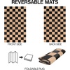 JONATHAN Y Meadow Grace Polypropylene Bishop Geometric Checker Waterproof Reversible Plastic Straw Outdoor Area Rug for Patio and Entryway, 3′ x 5′, Black and Cream MDW103A-3(Black/Cream)