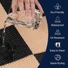 JONATHAN Y Meadow Grace Polypropylene Bishop Geometric Checker Waterproof Reversible Plastic Straw Outdoor Area Rug for Patio and Entryway, 3′ x 5′, Black and Cream MDW103A-3(Black/Cream)
