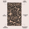 JONATHAN Y Meadow Grace Polypropylene Bloom Modern Floral Waterproof Reversible Plastic Straw Outdoor Area Rug for Patio and Entryway, 3′ x 5′, Black and Cream MDW100A-3(Black/Cream)