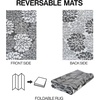 JONATHAN Y Meadow Grace Polypropylene Bloom Modern Floral Waterproof Reversible Plastic Straw Outdoor Area Rug for Patio and Entryway, 3′ x 5′, Black and Cream MDW100A-3(Gray/White)