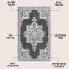 JONATHAN Y Meadow Grace Polypropylene Dory Medallion Border Waterproof Reversible Plastic Straw Outdoor Area Rug for Patio and Entryway, 3′ x 5′, Gray and White MDW102B-3(Gray/White)