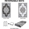JONATHAN Y Meadow Grace Polypropylene Dory Medallion Border Waterproof Reversible Plastic Straw Outdoor Area Rug for Patio and Entryway, 3′ x 5′, Gray and White MDW102B-3(Gray/White)
