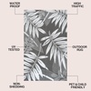 JONATHAN Y Meadow Grace Polypropylene Wilde Classic Botanical Waterproof Reversible Plastic Straw Outdoor Area Rug for Patio and Entryway, 3′ x 5′, Black and Cream MDW101A-3(Gray/White)