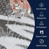 JONATHAN Y Meadow Grace Polypropylene Wilde Classic Botanical Waterproof Reversible Plastic Straw Outdoor Area Rug for Patio and Entryway, 3′ x 5′, Black and Cream MDW101A-3(Gray/White)