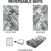JONATHAN Y Meadow Grace Polypropylene Wilde Classic Botanical Waterproof Reversible Plastic Straw Outdoor Area Rug for Patio and Entryway, 3′ x 5′, Black and Cream MDW101A-3(Gray/White)
