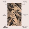 JONATHAN Y Meadow Grace Polypropylene Wilde Classic Botanical Waterproof Reversible Plastic Straw Outdoor Area Rug for Patio and Entryway, 3′ x 5′, Black and Cream MDW101A-3(Black/Cream)