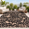 JONATHAN Y Meadow Grace Polypropylene Bloom Modern Floral Waterproof Reversible Plastic Straw Outdoor Area Rug for Patio and Entryway, 3′ x 5′, Black and Cream MDW100A-3(Black/Cream)
